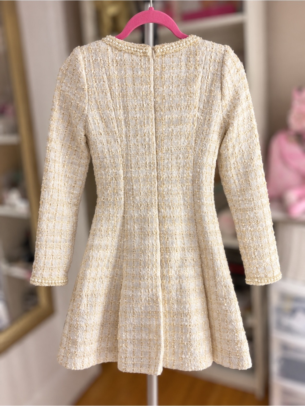 Garden of Angels Cream Tweed Dress - Picture 2 of 4